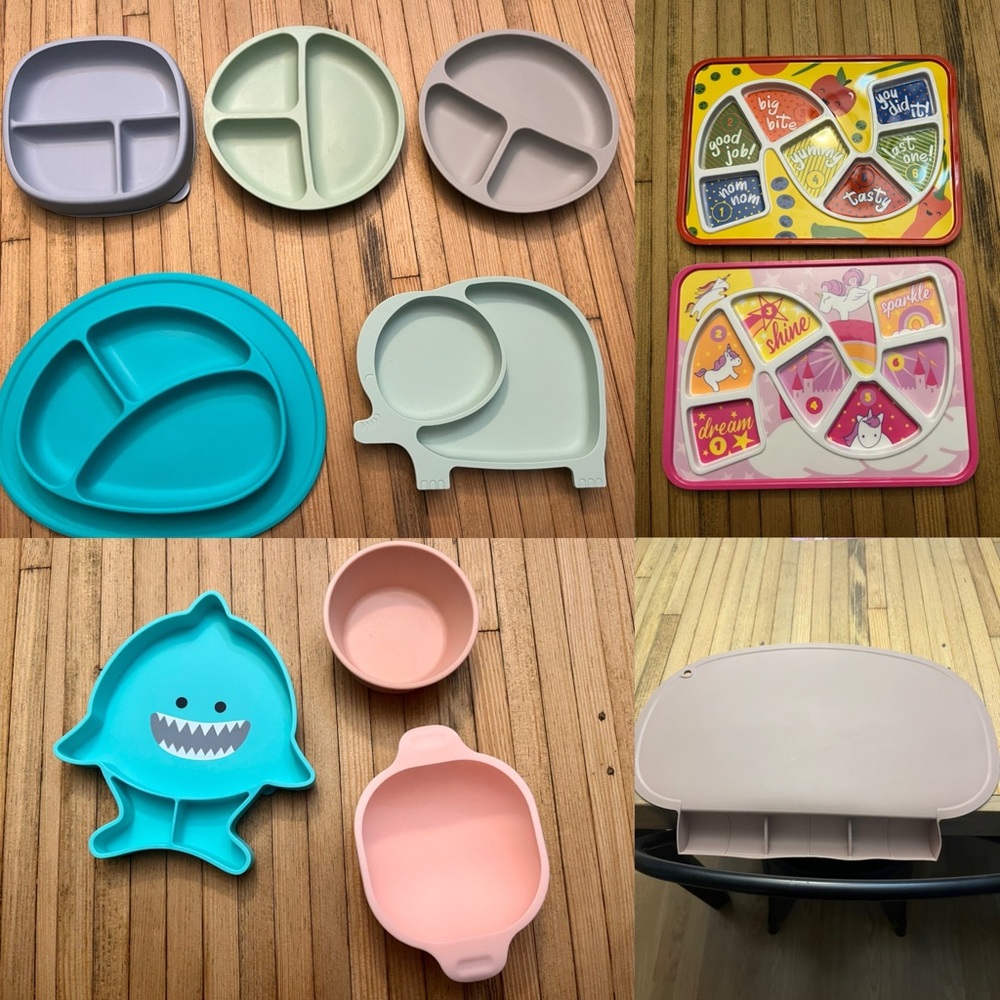 11 piece Colorful Silicone Kids Dinnerware Set